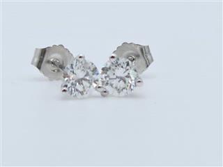 14K White Gold 4/5 CTW Lab Created Round Diamond Stud Earrings